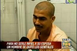 El hombre que se amputó los testículos.