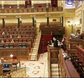 El Congreso de Diputados, casi vacío.