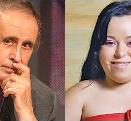 Jaime Peñafiel y la reportera de 'Sálvame' Chiqui. 