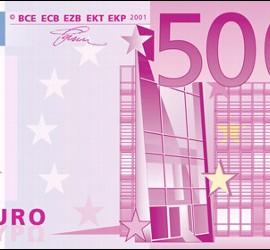 Montaje de un billete de 500 euros con la imagen de Jaume Roures.