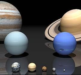 Los tamaños de los planetas del Sistema Solar.