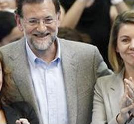 Soraya Sáenz de Santamaría, Mariano Rajoy y Dolores de Cospedal.