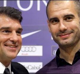 Joan Laporta y Pep Guardiola.