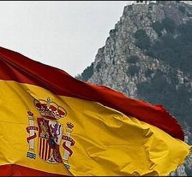 La bandera de España y Gibraltar.
