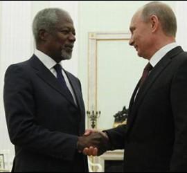 Kofi Annan y Vladimir Putin.