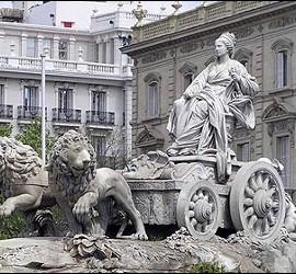 La fuente de La Cibeles, en Madrid.