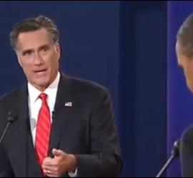 Captura de YouTube del debate electoral entre Romney y Obama.