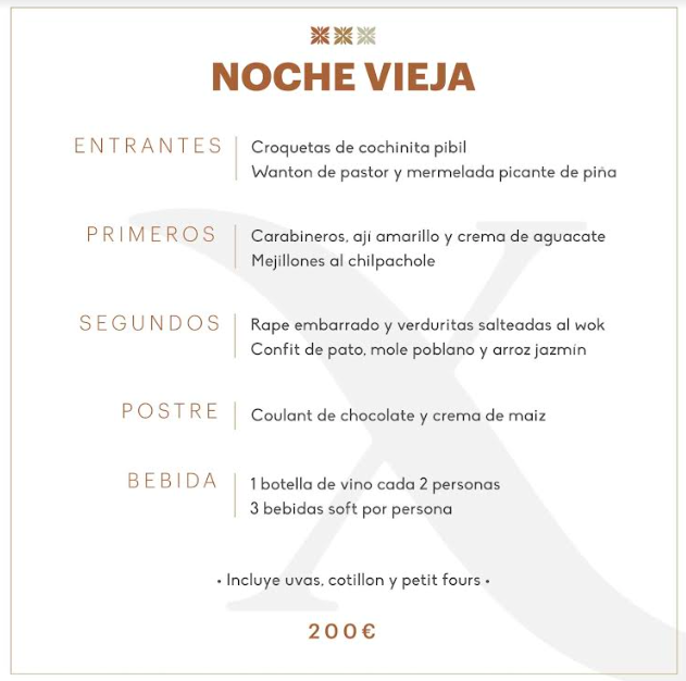 Restaurante XIPE menu