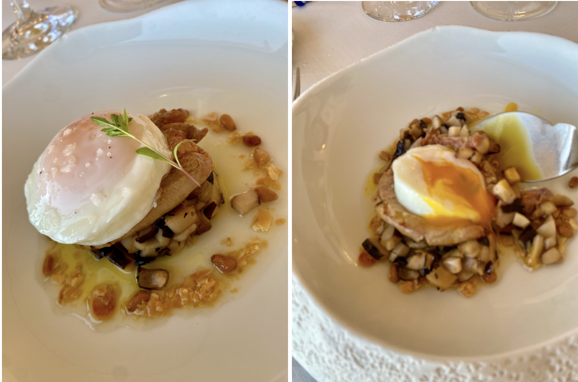 Real Balneario de Salinas Montadito de Setas y huevo