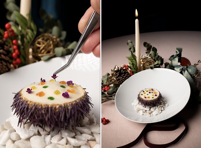 Intercontinental Carabinero con erizos y crema tibia de coco infusionada con hierbaluisa