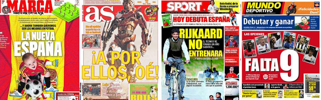 La prensa, expectante ante el debut de Espa&ntilde;a