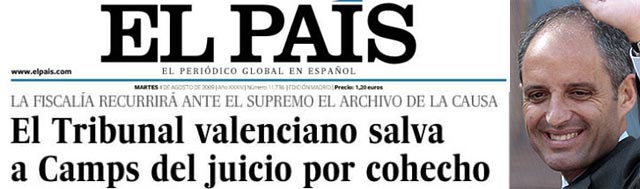 La pataleta de El Pa&iacute;s y sus chapuzas para empapelar a Camps