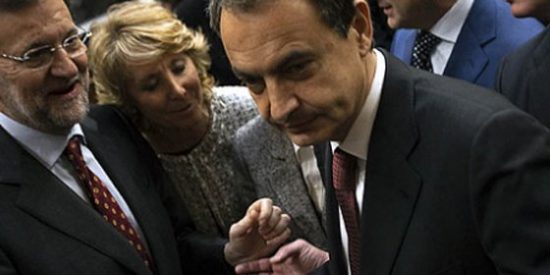Zapatero y Rajoy se saludan fr&iacute;amente tras el homenaje del Congreso a las v&iacute;ctimas del 11-M