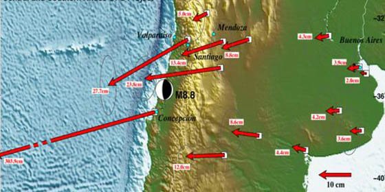 Terremoto habr&iacute;a movido a Concepci&oacute;n tres metros de su ubicaci&oacute;n de origen