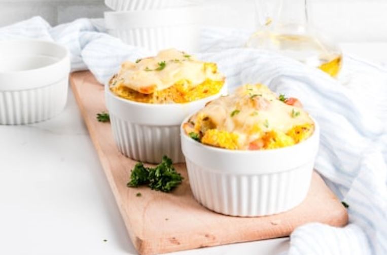 Soufflé de queso con jamón