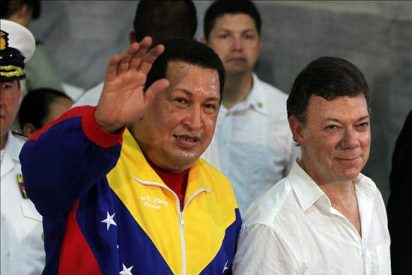 Ch&aacute;vez y Santos celebran en Caracas una segunda reuni&oacute;n tras reanudar relaciones