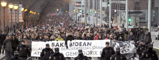 Manifestaci&oacute;n en Pamplona contra las detenciones y por un proceso democr&aacute;tico