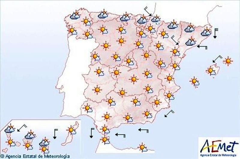 Viento fuerte en el valle del Ebro y temperaturas altas en Andaluc&iacute;a