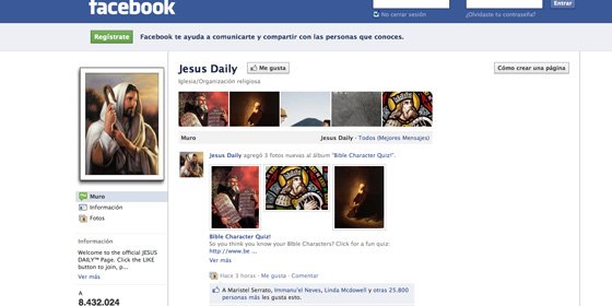 Jesucristo "engancha" m&aacute;s en Facebook que Justin Bieber y Lady Gaga