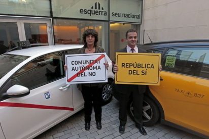 ERC utiliza los colores de los taxis de Madrid para enviar mensajes negativos