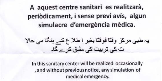 Carteles informativos en los centros de salud de Barcelona: en catalán, árabe, ingles y urdu, pero no en castellano