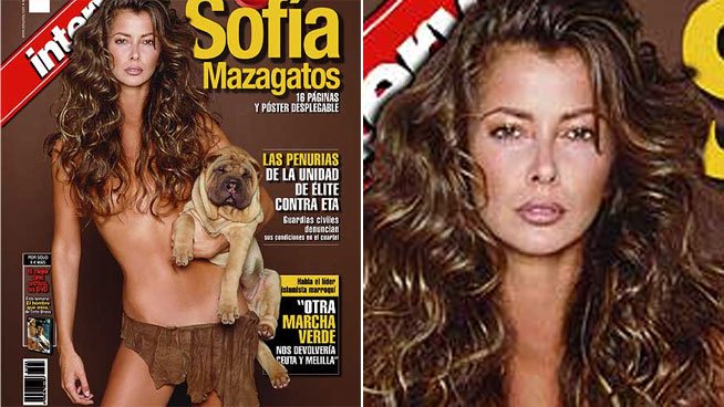 Pantallazo de 'La Noria' (T5) en el que aparece una de las portadas de Sof&iacute;a Mazagatos en 'Intervi&uacute;'.