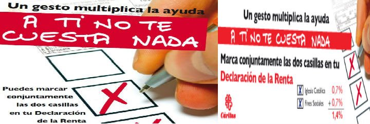 C&aacute;ritas invita a marcar las casillas de Fines sociales y de la Iglesia en el IRPF