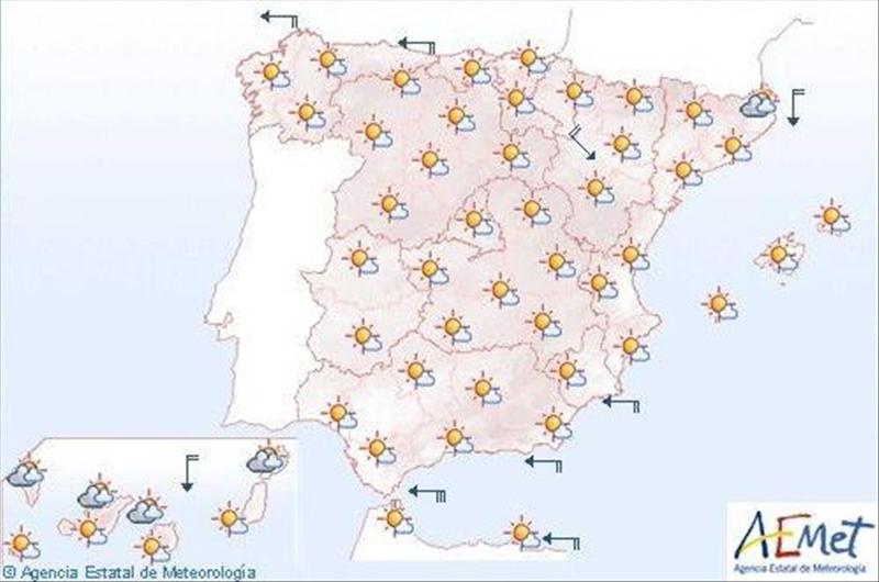 Lluvias con tormentas en la mitad norte y centro de la Península