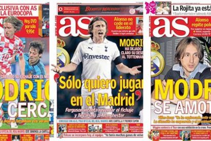 'As' se pone pesado con Modric: el diario de Prisa dedica hasta siete portadas en julio a su posible fichaje pero el croata parece alejarse del Madrid