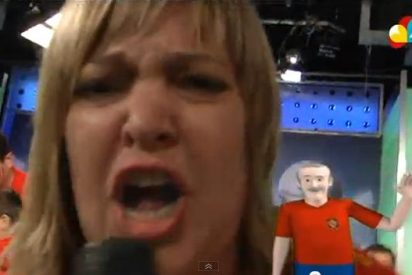 La mujer de Tom&aacute;s Roncero revoluciona 'Punto Pelota' al grito de "&iexcl;Viva Espa&ntilde;a, co&ntilde;o!"