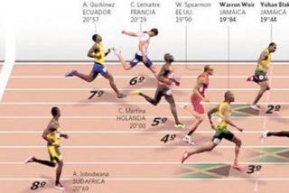 Bolt, oro y leyenda ol&iacute;mpica tras ganar los 200 metros