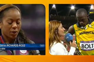 "Bolt interrumpe una entrevista de TVE para respetar el himno de los EEUU. &iexcl;Qu&eacute; crack!"