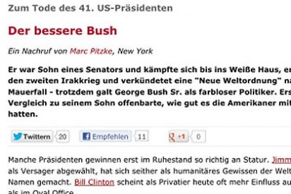 'Der Spiegel' mata al ex presidente George Bush padre y publica su obituario