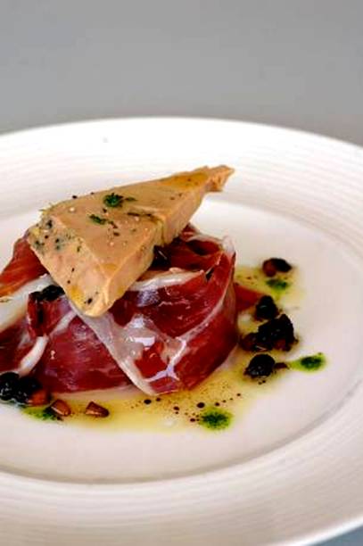 Receta Rougi&eacute;: Ensalada de Foie al Oporto con Jam&oacute;n Ib&eacute;rico y Vinagreta