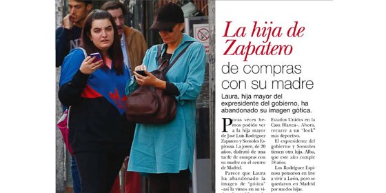 Los paparazzi pillan in fraganti a la renovada hija g&oacute;tica de Zapatero