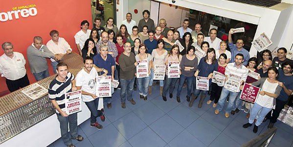 'El Correo de Andaluc&iacute;a', tras un encierro de 5 d&iacute;as en la redacci&oacute;n, la huelga indefinida