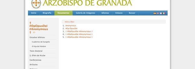 #Anonymous hackea la p&aacute;gina web del Arzobispado de Granada