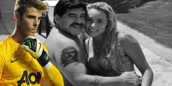 Maradona se pelea con su novia por ligar con David de Gea