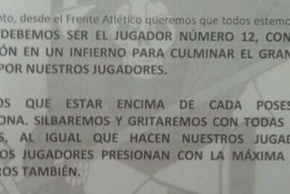 As&iacute; anima el Frente Atl&eacute;tico a su afici&oacute;n