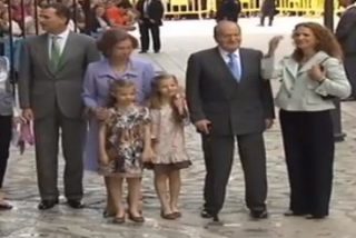 Los palmesanos dan su respaldo a los Reyes, Pr&iacute;ncipes y la infanta Elena en la Catedral