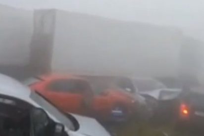 Permanece cerrado por la niebla el tramo en el hubo una colisi&oacute;n m&uacute;ltiple en la A-8