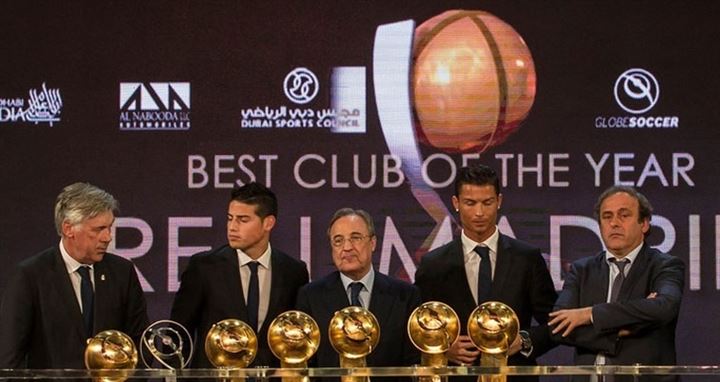El Real Madrid junto con Cristiano Ronaldo, arrasa en los Globe Soccer ...