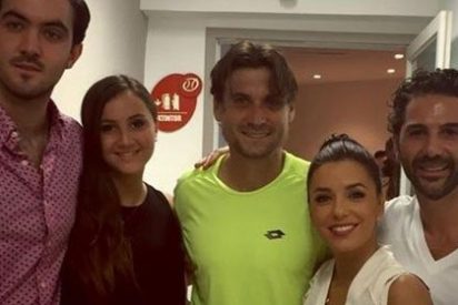 Eva Longoria celebra orgullosa la victoria de David Ferrer en el torneo de tenis de Acapulco