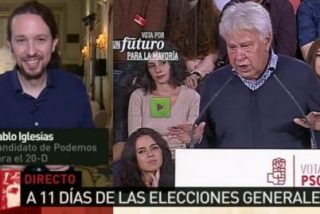 Pablo Iglesias: "Felipe Gonz&aacute;lez es una caricatura de s&iacute; mismo"