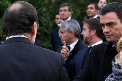 La matadora mirada de Pedro S&aacute;nchez: un poco m&aacute;s y se tira al cuello de Rajoy
