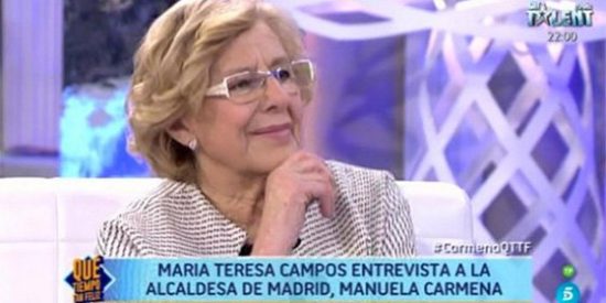 La amable entrevista de Campos a una Carmena que se escapa viva