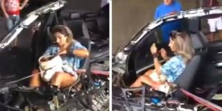 [V&Iacute;DEO] Se estrella a 225 km/h y se pone a hablar con el m&oacute;vil tan pancha