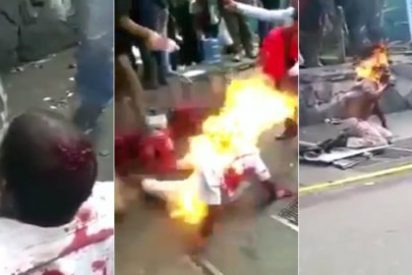 Con esta mala leche queman vivo en pleno Caracas a un inmaduro carterista