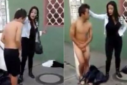 La fiera que desnuda en plena calle al ratero que intenta robarle: "&iexcl;Malparido!"