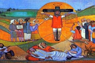 Julio Parrilla: "Hemos pensado que el Mural de Riobamba presida el sal&oacute;n de actos del Centro de Santa Cruz"